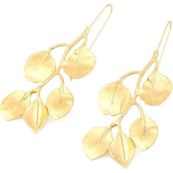 Flower Floral Stud Earrings – Lightweight Petal Dangle Design - Picture 3 of 4